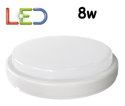 Plafoniera LED Rotonda 8w IP65 Luce Fredda 600 Lumen